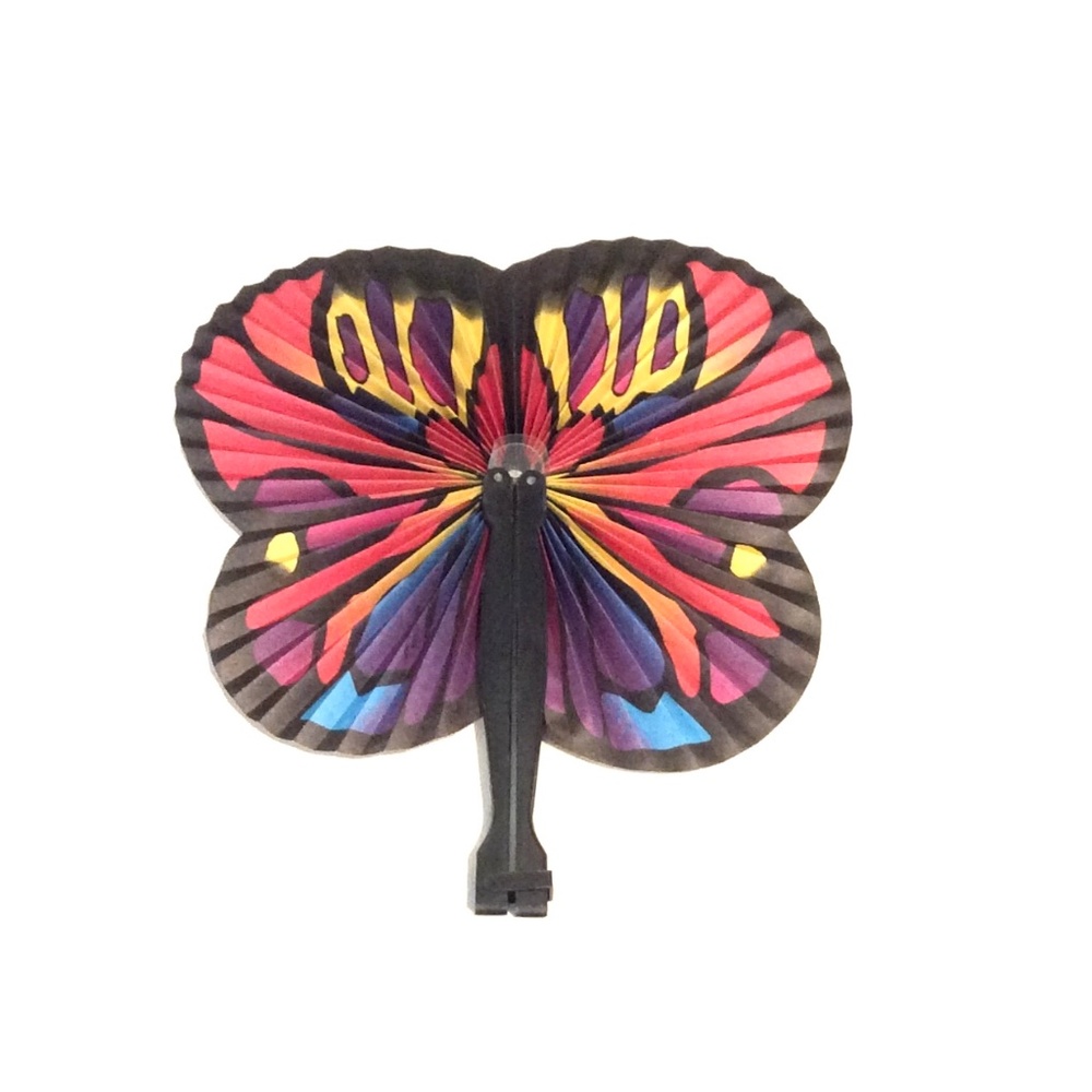 TWO Butterfly-Shaped Folding Hand Fans